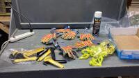 FLAT W/(6) PAIRS ORMADUS GLOVES, GLOVE HOLDER, TWINE CUTTERS, DISINFECTANT