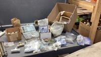 BOX W/SCREWS, BOLTS, NUTS, NAIL/TACKS, HOSE FITTINGS