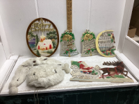 OLD FUR COLLAR AND MUFF, OLD CHRISTMAS DECOR