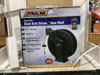 HEAVY DUTY DUAL ARM GREASE HOSE REEL 1/4" 50' (5000 psi)