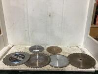 SHOP BOX W/ (6) MIXED SAW BLADES