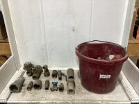 SHOP PAIL OF MIXED FITTINGS