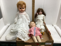 3 VERY OLD DOLLS