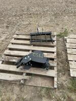 Mini excavator, trenching bucket, and root rake