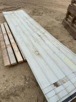 Stack of steel roofing