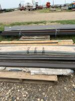 Two lifts of downspouts, edging, and roofing material