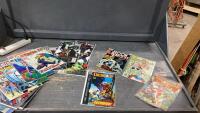 BOX W/COMICS - CHECK MATE, MARVEL MOON KNIGHT, MARVEL REN + STIMPY, DC ADVENTURE COMIC