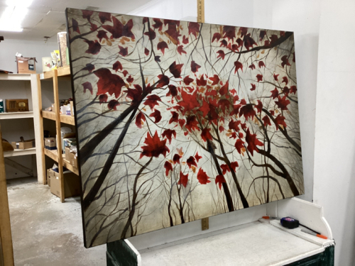 LARGE CANVAS AUTUMN LEAVES