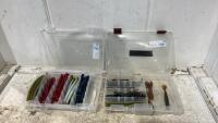 (2) SMALL PLASTIC ORGANIZERS W/ LURES