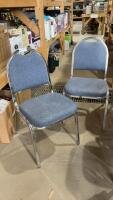 (2) BLUE CUSHIONED STACKING CHAIRS