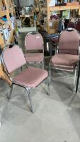SET OF 4 CUSHIONED STACKING CHAIRS - DUSTY ROSE