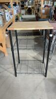 METAL RACK W/ WOOD TOP