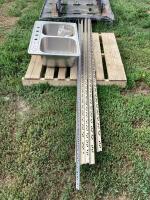 BLANCO STAINLESS STEEL DOUBLE SINK 31.5" X 21" & MISCELLANEOUS METAL