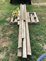 PALLET OF MIXED WOODEN BOARDS & SAFE-T-SALT BAG