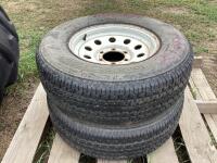 (2) TRAILER ROAD RIDER TIRES W/ 6-BOLT RIMS