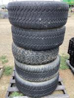 (4) LIGHT TRUCK GOODYEAR TIRES W/ 6-BOLT RIMS & (1) MIXED TIRE
