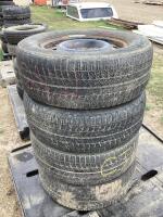 (4) MICHELIN TIRES W/ 5-BOLT RUSTED RIMS