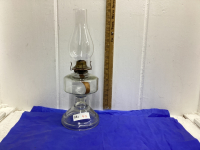 CLEAR OIL LAMP - APPROX 18” TALL