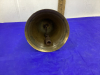 SCHOOL BELL-BRASS W/WOOD HANDLE. 6 IN ACROSS BELL BOTTOM - 2