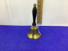 BRASS BELL W/WOOD HANDLE 3 1/2 IN ACROSS