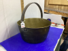 HEAVY BRASS PAIL. 13 1/2 IN ACROSS X 7 IN DEEP - 2