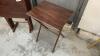 (4) WOODEN TV TRAYS IN A CADDY - 2