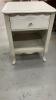 WHITE NIGHTSTAND W/ 1 DRAWER AND OPEN SHELF