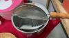(2) BASKETS W/ ASSORTED HOUSEHOLD - STAINLESS STEEL BOWL SET, STOVE TOP POPCORN POPPER, CHEFIELD STEAK KNIVES, MIXING STORAGE PLASTIC BASKETS - 5