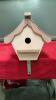 PINK WOODEN BIRD HOUSE W/ MOUNTING BRACKET