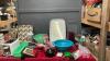 BOX OF ASSORTED KITCHEN ITEMS - KITCHEN UTENSILS, COLLANDERS, TOASTER, ETC.