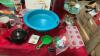 BOX OF ASSORTED KITCHEN ITEMS - KITCHEN UTENSILS, COLLANDERS, TOASTER, ETC. - 2