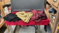 BOX OF ASSORTED CURTAINS AND FABRICS