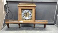 CLOCK WITH WOOD SHELF