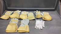FLAT OF GLOVES - 8 PAIR -LEATHER PALMS