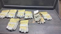 FLAT OF GLOVES - 8 PAIR - LEATHER PALMS