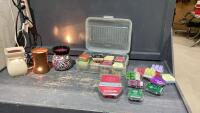 BOX W/ WAX BURNERS AND LOTS OF SCENTSY WAX