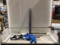 SHOP BOX OF FRAMING SQUARE, (2) MASTERCRAFT CLAMPS