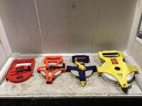 SHOP BOX OF BENCHMARK (3) TAPE MEASURE, CABLE SNAKE