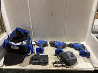 MASTERCRAFT SCREW GUN, IMPACT DRILL, DRILL (WITH 2 BATTERIES & CHARGER)