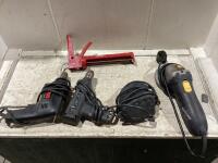 SHOP BOX OF MASTERCRAFT ANGLE GRINDER/BLACK&DECKER DRILL/JOBMATE SANDER/SKILL DRILL