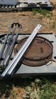 2 - 26 inch fire pit covers, Cargo Loc roof carrier, RV Tripod