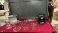 BOX OF ASSORTED HOUSEHOLD - SUNBEAM TOASTER, B+D STEAMER, GLASS BAKING DISHES AND GLASS STORAGE CONTAINERS W/ NO LIDS, ETC.