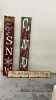 (3) WOODEN SIGNS - 2 CHRISTMAS, 1 CANADA