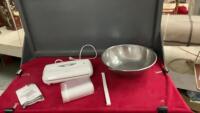 SEAL-A-MEAL VACUUM SEALER W/ ROLL OF BAGS AND STAINLESS STEEL BOWL