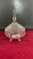 PINWHEEL CRYSTAL COVERED CANDY DISH