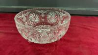 PINWHEEL CRYSTAL 3 FOOTED BOWL