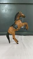 LEATHER WRAPPED REARING HORSE