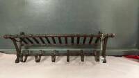 &ldquo;LEATHER LOOK&rdquo; WESTERN METAL RACK W/ 6 HOOKS