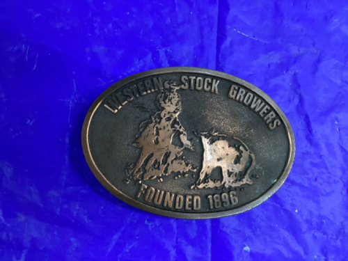 WESTERN STOCK GROWERS FOUNDED 1896 BELT BUCKLE