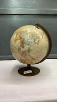 VINTAGE GLOBE ON METAL STAND - &ldquo;WORLD CLASSIC SERIES&rdquo;
